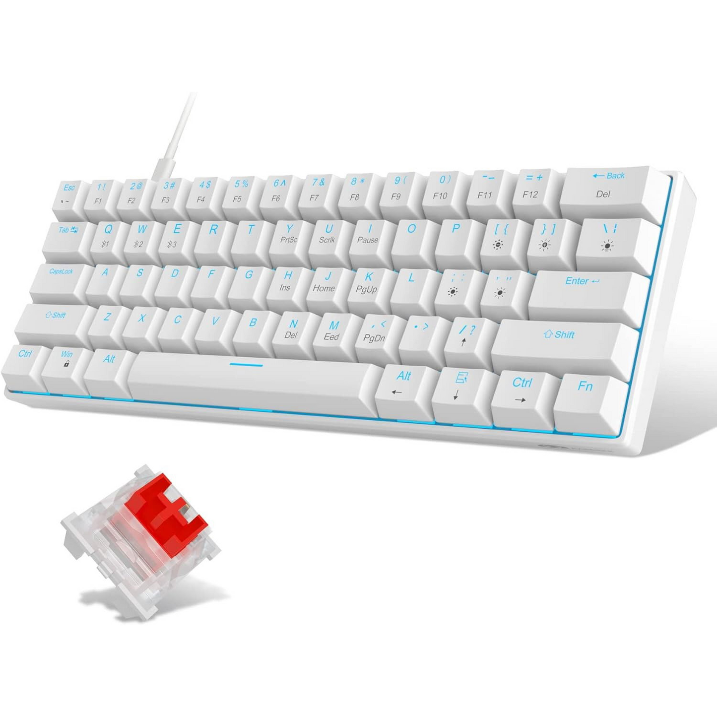 MageGee STAR61-W Mechanical Keyboard - US (MK-STAR61-W)-0